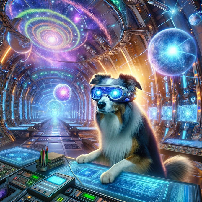 Immagine ambientata nello spazio, versione 3 (dog)