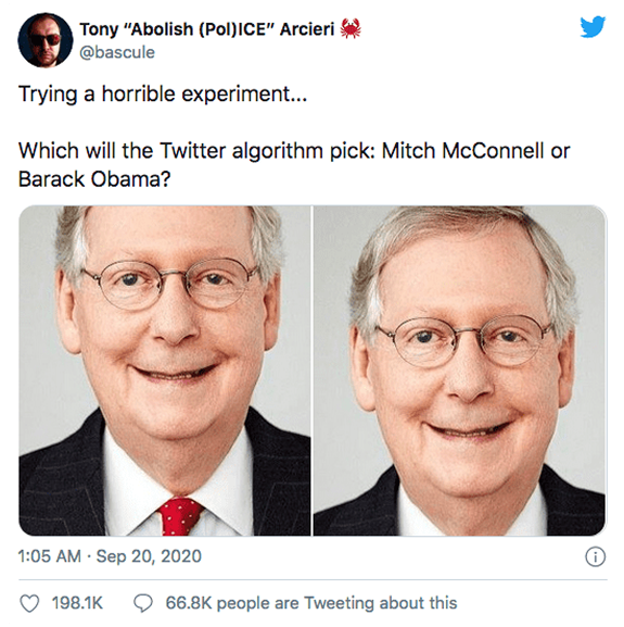Screenshot del thread sulla controversia dell'algoritmo di cropping di Twitter